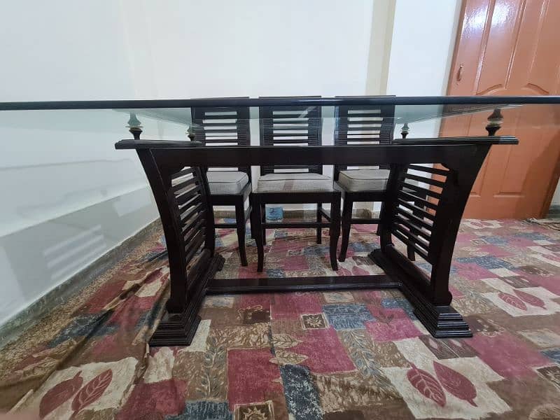 6 seater Glass top Dining table 1