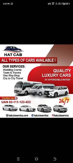 car rental service/with guard service /all over Pakistan service