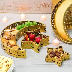 Golden Metal Trays Set - 1 Pcs Stylish & Versatile Serveware