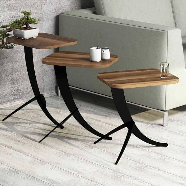 East Urban Home Hico Abstract Nestinng Tables ,Set of 3 pieces 4