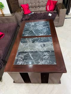 Polished Wood Center Table for Sale