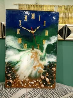 Resin art wall clock