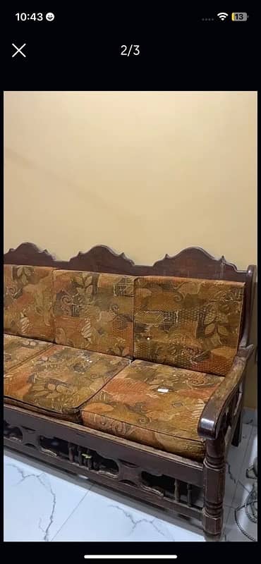 3 seater wooden sofa 1