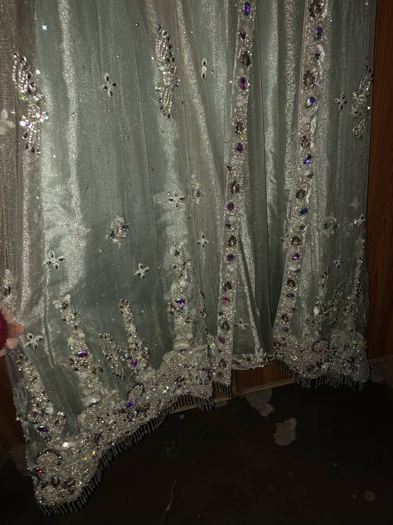 Hand embroidered stone work brand  new never worn walima party dress 2