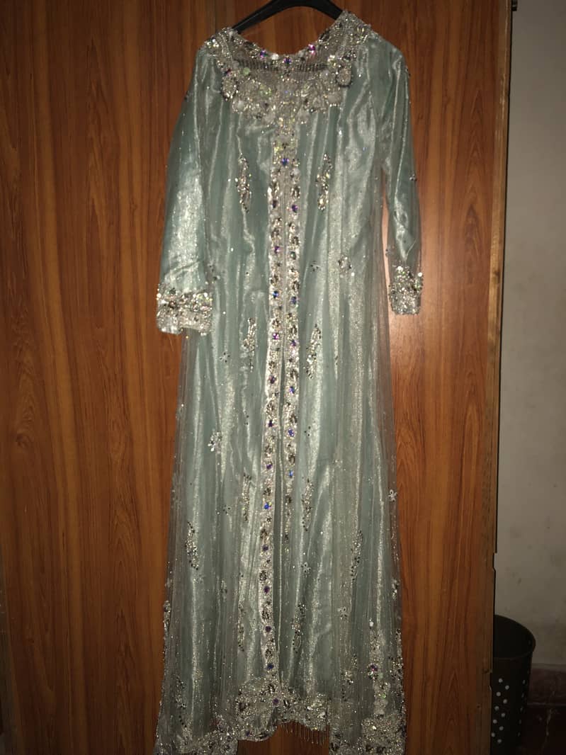 Hand embroidered stone work brand  new never worn walima party dress 3