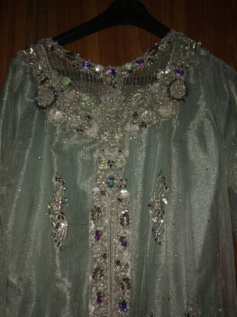 Hand embroidered stone work brand  new never worn walima party dress 4