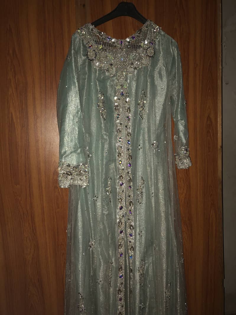 Hand embroidered stone work brand  new never worn walima party dress 5