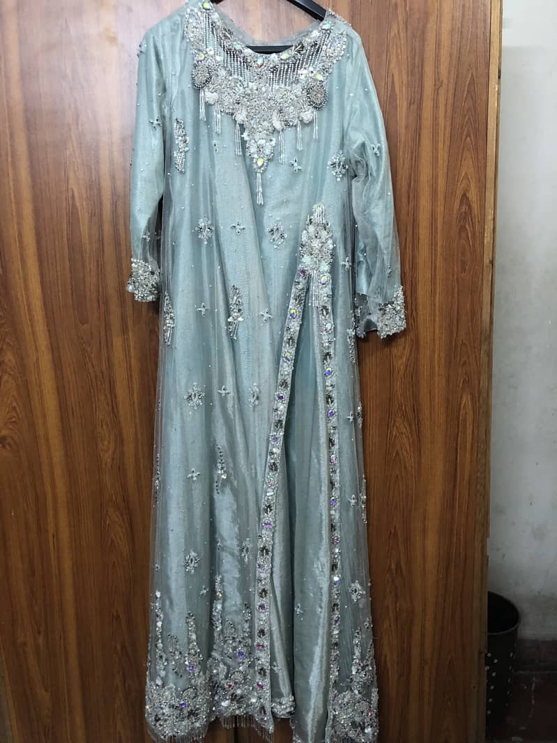 Hand embroidered stone work brand  new never worn walima party dress 9