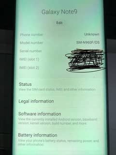 SAMSUNG NOTE 9 F/D OFFICAIL PTA APPROVED DUAL