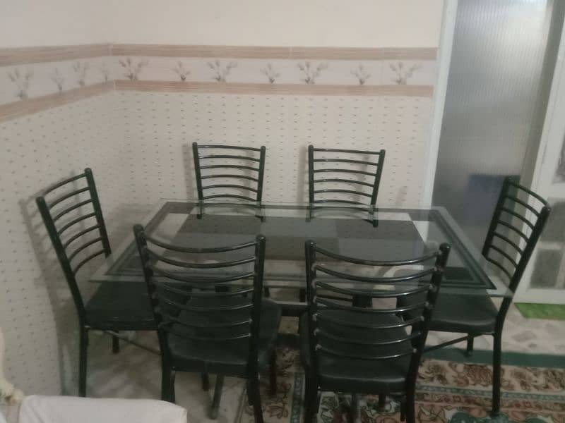 6 seater iron dining table 1