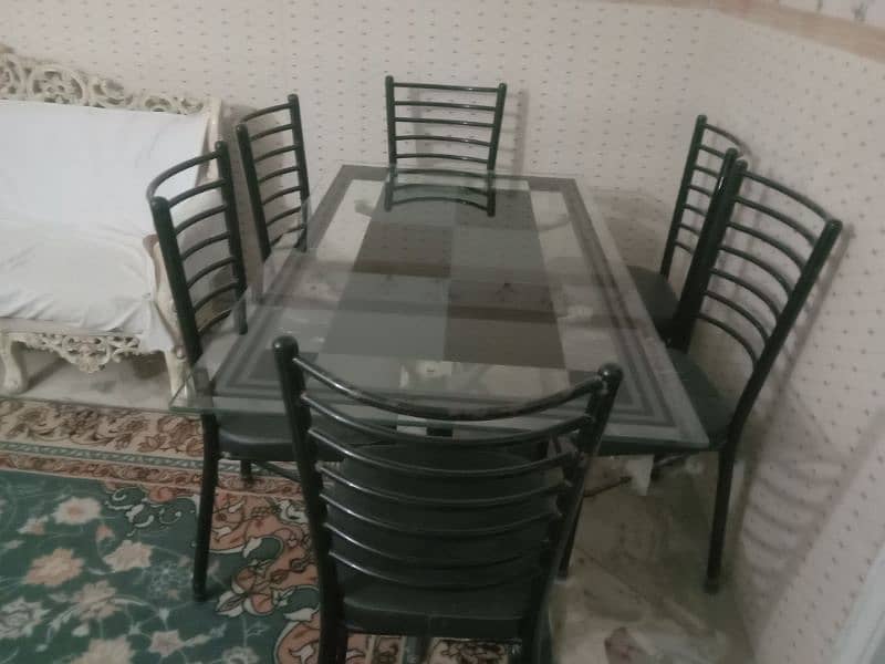 6 seater iron dining table 0