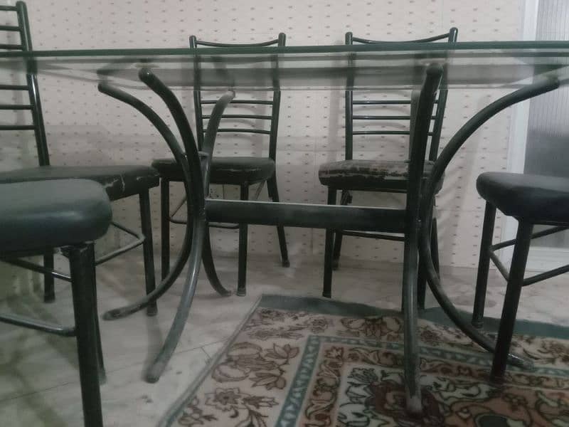 6 seater iron dining table 2