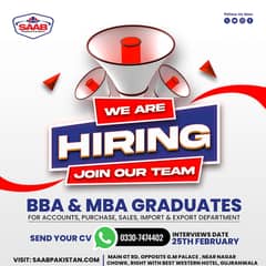 Best Office Job Opportunity For Males MBA & BBA