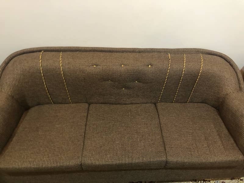 Selling Sofa Set | brown color | jute fabric clothes 0