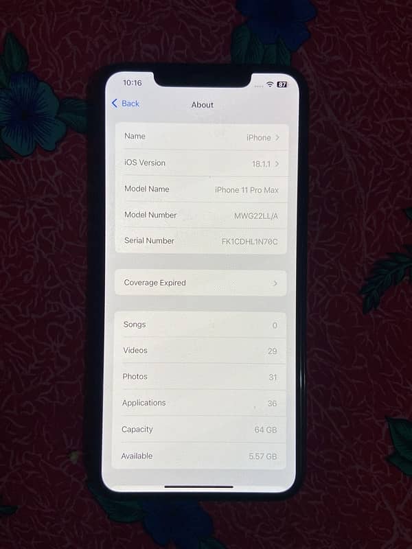 IPhone 11 pro Max. Non pta Black 5