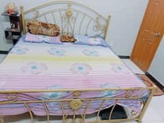 iron bed + master spring mattress+ Almari