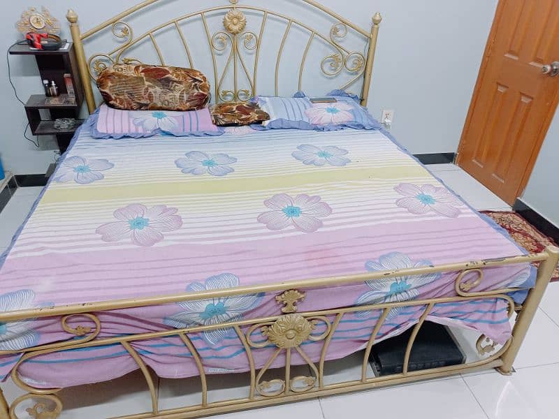 iron bed + master spring mattress+ Almari 1