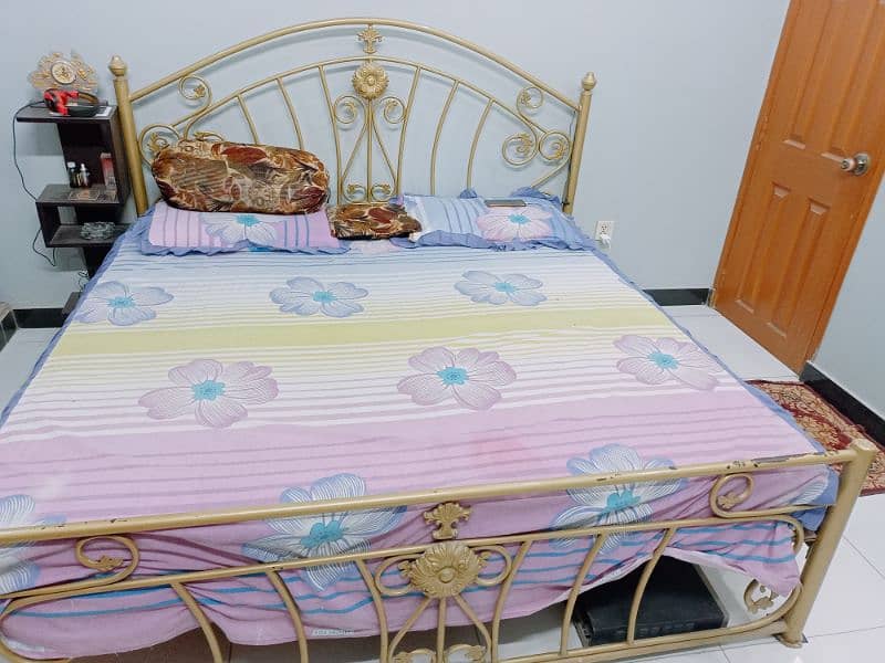 iron bed + master spring mattress+ Almari 2