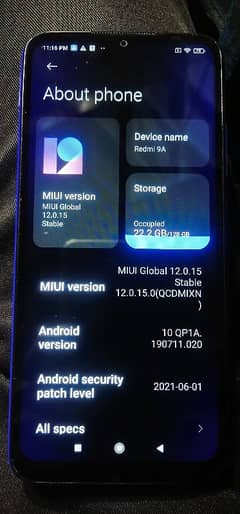 Redmi A9 rem 6 gb rom 128 gb