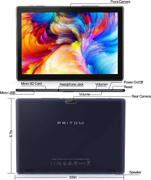 PRITOM Android 13 Tablet 10 inch, M10, 2 GB RAM, 32GB Android Tablet 2