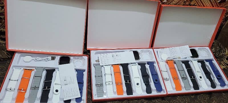 touch smart watch with 7 straps ultra 9 0