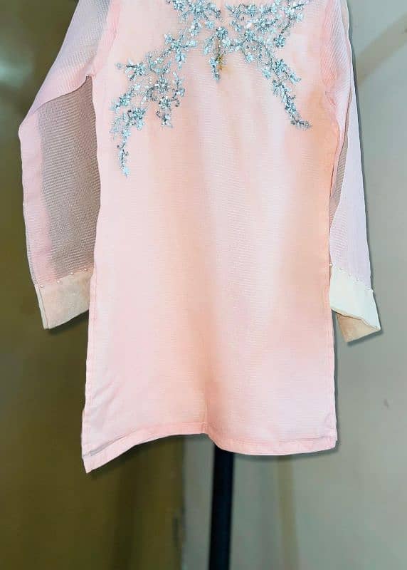 Peach color stiched shirt 1