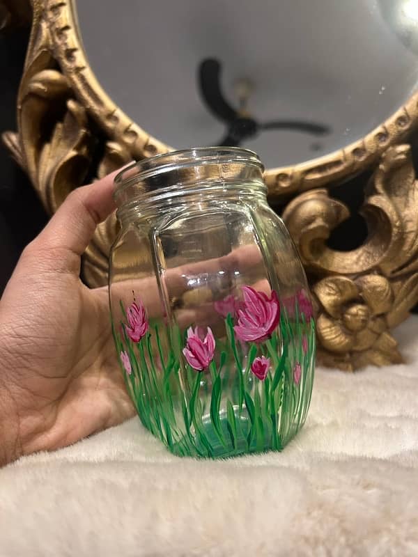 hand made home decor painted vase for vanity or decor 1