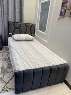 one single bed with one side table and mattress with 10/10 condition