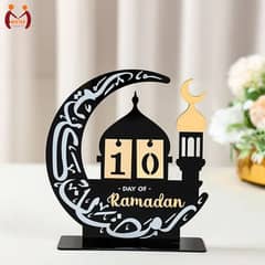 Ramzan Blessing Calendar Decor Wooden Table Stand