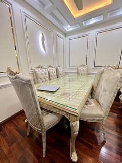 Dining Table Full Size with 8 chairs Ultra Luxury