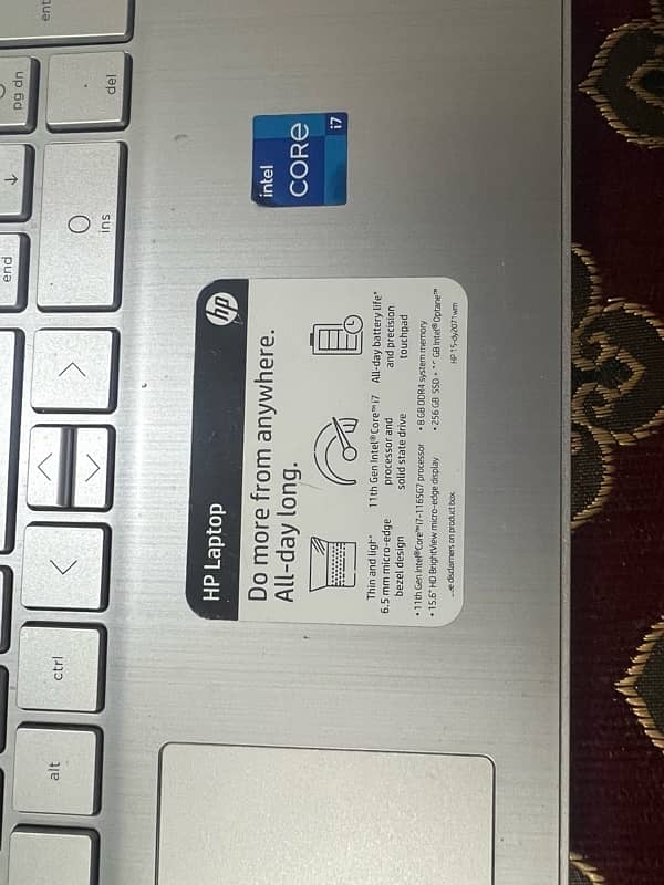 HP core i7 11 generation. 8GB Ram 256Rom 0