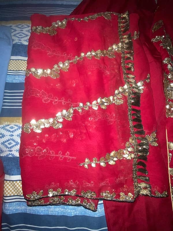 For Sale: Red Shalwar Kameez with dupatta 0