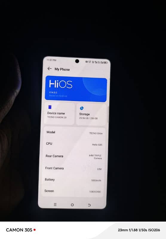 tecno camon 20 in display finger  8+8" "256 0