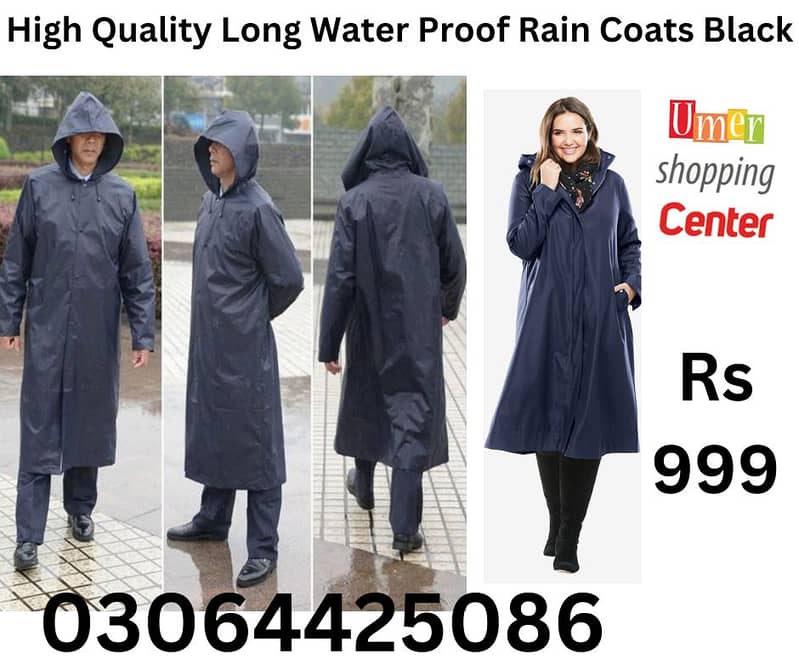 Fully Water Proof Parachute Long Rain Coats for all genders 0