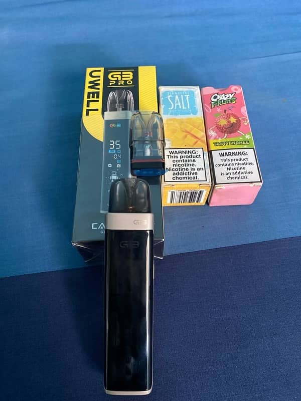 Pod Caliburn g3 pro new with 2 flavour bottles 1