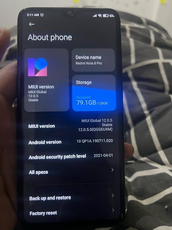 redmi note 8 pro blue 6/128 9/10 condition 4