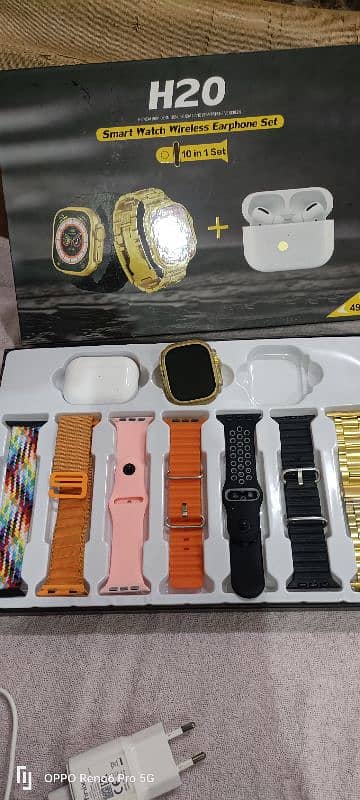 H20 watch with 7 different straps and air buds pro 2 with watch cover 10