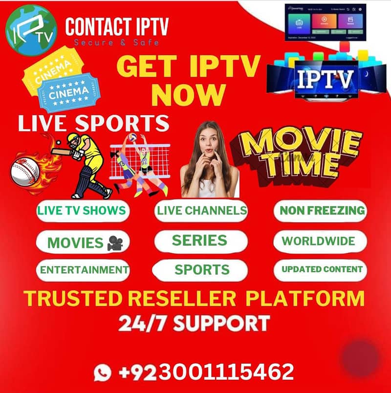 Get iptv now for live entertainment/03001115462"* 0