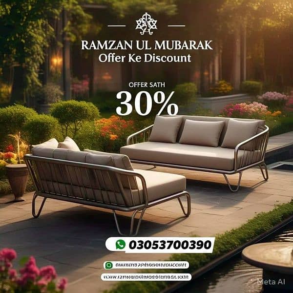 Garden sofa set ramzan ul Mubarak offer 30% discount ke sath 0