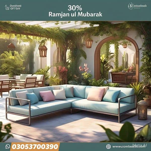 Garden sofa set ramzan ul Mubarak offer 30% discount ke sath 2