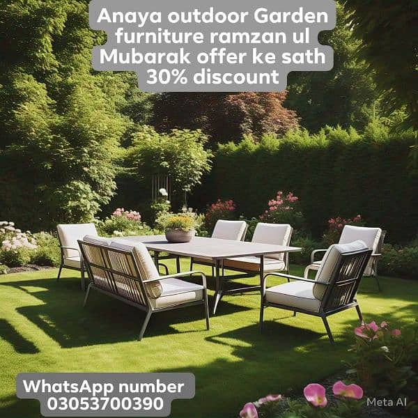 Garden sofa set ramzan ul Mubarak offer 30% discount ke sath 6