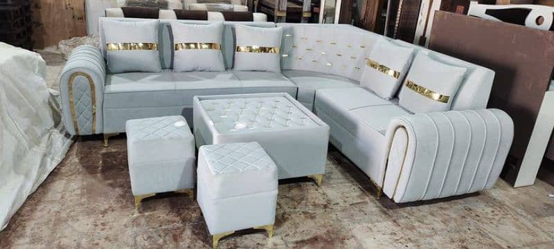 luxury style brand new design L shape corner sofa in master foam 1