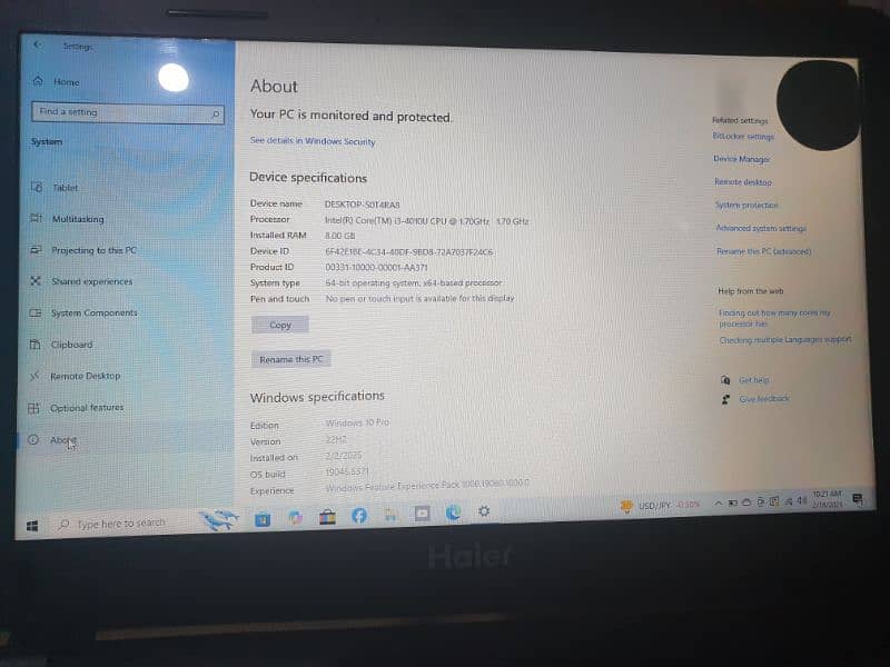 i3 4th jeneration laptop 8gb rame 128 gb m2 card 500 gb hdd 5