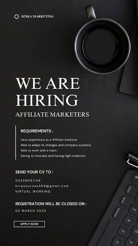 Hiring affiliate marketers 0