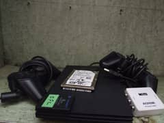 PS2 with 2 controllers  and hard drive