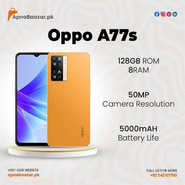 oppo a77s 8 128 10%10 condetion 0