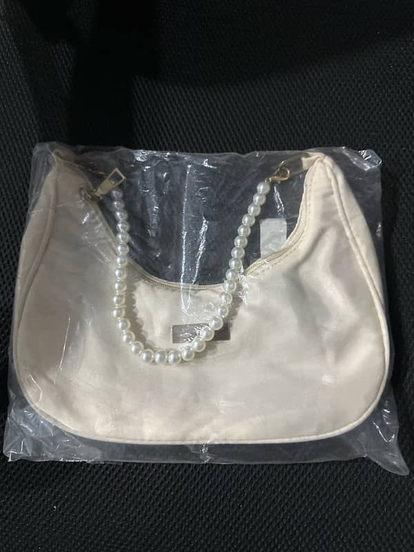 Shein Pearl Bead Bag(White) 0