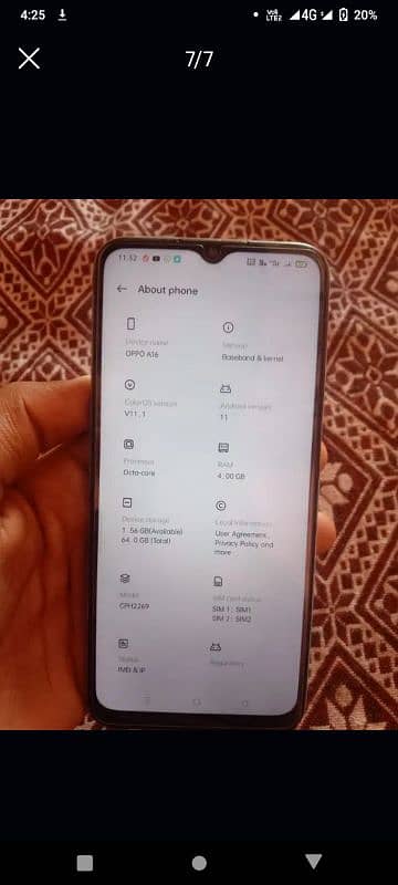 Oppo A16 4/ 64 condition 10/ 8 6