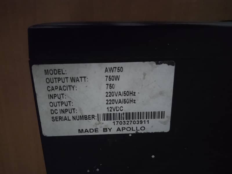 Apollo ups 750watt 1