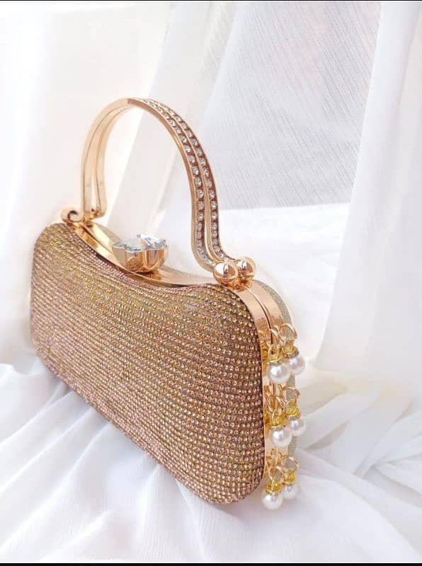 Bridal Metal Embellished Fancy Clutch 1